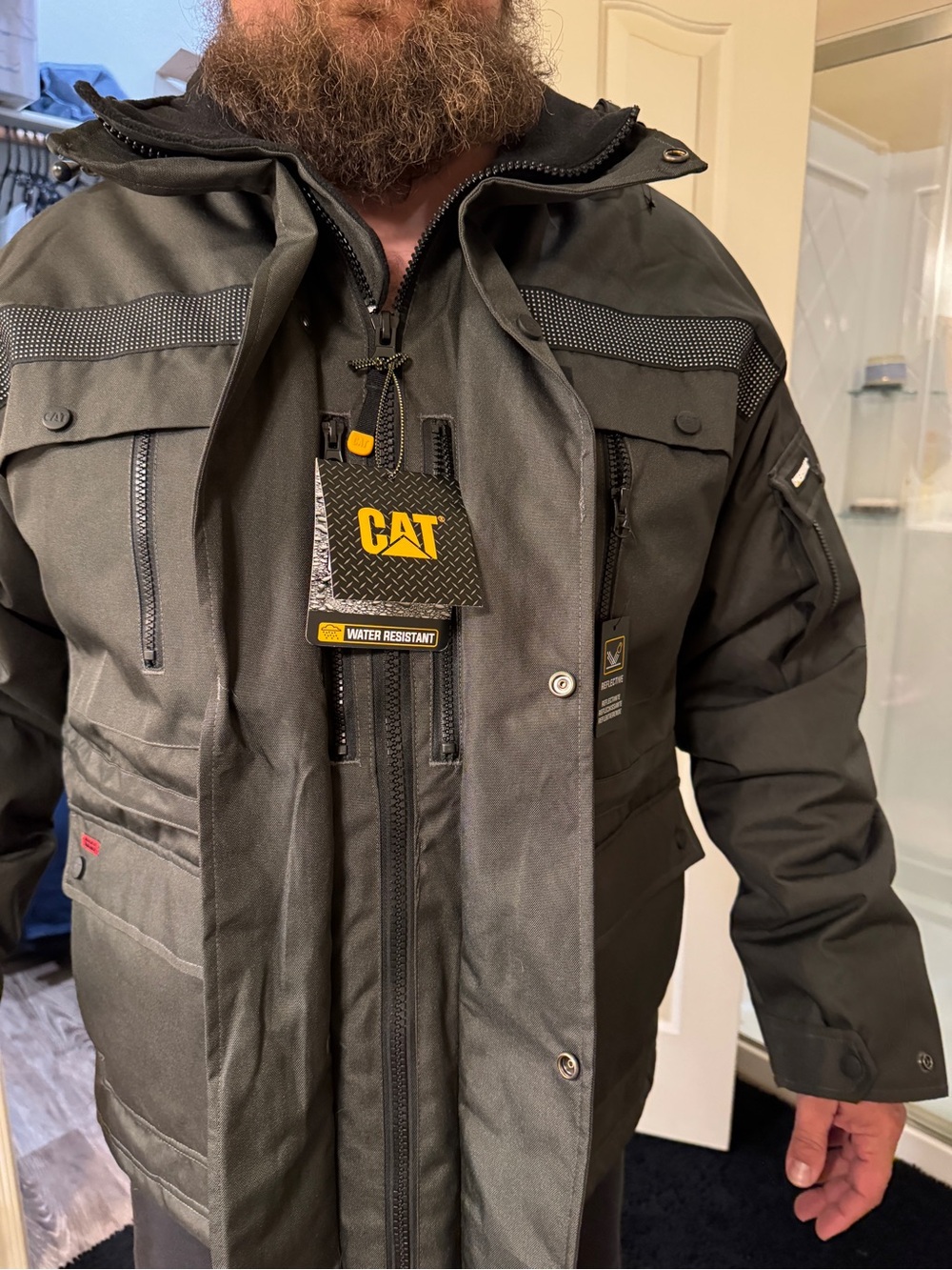 CAT Men's Black Workwear Water-Resistant Jacket